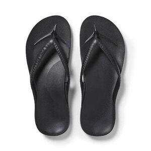 Archies Men 10 & Women 11 Flip Flops Sandals Arch Support Orthotic Black Resort